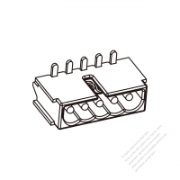 丸 5-ピン ソケット・ 適用電線: SVT 16AWG*2C+28AWG*1C (Signal Line・ ø5.9)