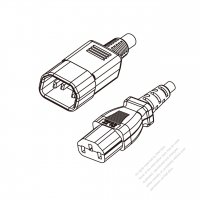 日本3 ピン・  IEC 320 Sheet E プラグ・IEC 320 C13 コネクタ付き電源コード 超音波組み立て(HF) ハロゲンフリー・ 長さ1.8M・ 黒 (EM-ECTF 3X 0.75mm² )