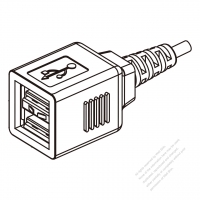 USB 2.0 A コネクタ・ 4 -ピン (ミニ 2-Port)