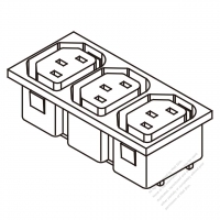 IEC 320 Sheet F 家電製品用ACアウトレット ・ 3個口・  10A/15A