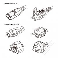 ノート専用各国アダプタ電源コード・ 北美/欧州/英国/豪州＋C5ミッキー型コネクタアダプタ・ 電源コードミッキー型プラグSheet A +ミッキー型コネクタ・1000mm・ 2 P + 接地。・10A/125V（ストレート形）（引き出しが簡単なタイプ）