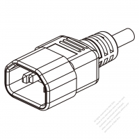 英国 AC電源 3-ピンコネクタ（オス）・IEC 320 Sheet E ・ストレート形・10A 250V