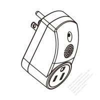 北米インテリジェント アダプタ・(声)サウンド制御プラグ ・NEMA 5-15P 3 P プラグ変換 5-15R回転式ソケット ・15A 125V