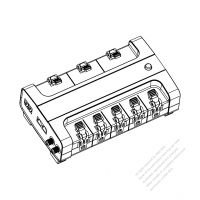 北米 電源タップ NEMA 5-15R 3 P・8個口・RJ45・5A 125V