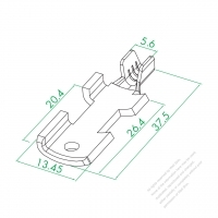 WS-225 W 極付きの端子