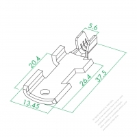 WS-225 W 極付きの端子