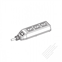 IEC 320電源タップ Sheet J アウトレット  3 P・3個口・16A 250V