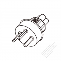 ACアダプタノート用・イスラエルプラグ変換 IEC 320 Sheet Aミッキー型コネクタ・3 P->3 P・2.5A 250V