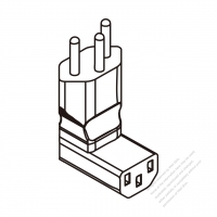 ACアダプタ・スイスL 形プラグ変換 IEC 320 C13 パソコン用 コネクタ・3 P->3 P・10A 250V