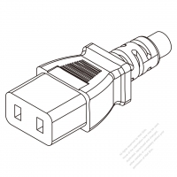 AC電源 2 P コネクタ・IEC 320 C9 ・ストレート形・6A 250V