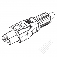 北米 AC電源 3-ピンコネクタ・IEC 320 C5・ストレート形・10A 125/250V