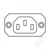 IEC 320 Sheet F 家電製品用ACアウトレット・ ネジ穴付・ 10A/15A