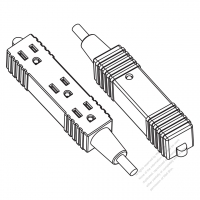 北米 電源タップ・コンセント口数：1+2 個・3-ピン (NEMA 5-15R)・耐熱 10A/13A/15A 125V