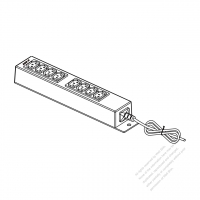 IEC 320電源タップ Sheet F アウトレット  3 P・ 8個口・ 10A 250V