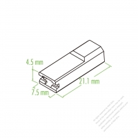 プラスチックコネクタ 21.1mm X 7.5mm 4.5mm 1 -ピン