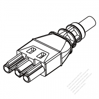 照明器具用・（メス）AC電源 コネクタ・座  3-ピンストレート形 16A 250V