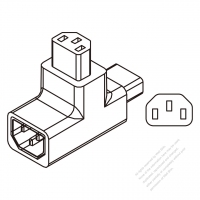 IEC 320アダプタ・パソコン用 Sheet E プラグ 変換C13・3 P 2個口・3 P->3 P