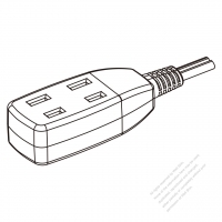 台湾AC 電源2 P コネクタ・電源タップ・コンセント口数：3個 7A 125V