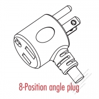 北米 NEMA 5-15P/15R ・T 形 2 P + 接地 (片側 AC プラグ・片側 ソケット) 15A 125V