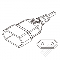 欧州 AC電源 2 P コネクタ・ 2.5A 250V