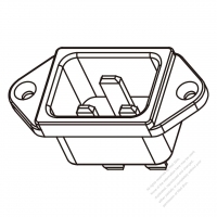 IEC 320 (C20) 家電製品用ACソケット・ ネジ穴付・ 16A/20A 250V