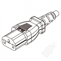 北米 AC電源 3-ピンコネクタ・IEC 320 C13・ストレート形・10A 125/250V