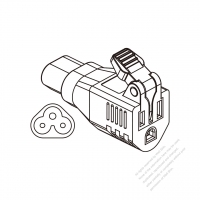 ACアダプタ・IEC 320 Sheet Aミッキー型プラグ 変換NEMA 5-15R コネクタ ・引き出す簡単なタイプ・3 P->3 P・2.5A変換15A