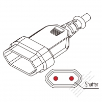 欧州 AC電源 2 P コネクタ・ 2.5A 250V