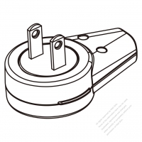 台湾/日本・180度回転ピン・ 2 P AC電源 プラグ・7A-15A 125V