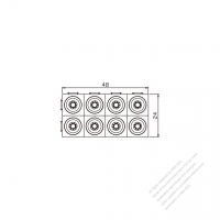 20A/30A・ 8-ピン 電池バッテリーバナナプラグ コネクタ ・ 48mm X 24mm