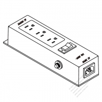 IEC 320電源タップ  1個C14・NEMA 5-15R 3 P・ 3個口・ 15A 125V