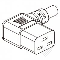 豪州 AC電源 3-ピンコネクタ・IEC 320 C19 ・左 L形・16A 250V