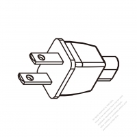 ACアダプタシェーバー用・北米プラグ変換 IEC 320 C1コネクタ・2 P->2 P・0.2A