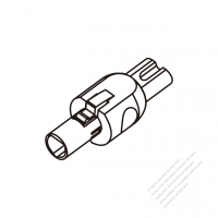 ACアダプタノート用・飛行機専用プラグ変換 IEC 320 C7 メガネ型コネクタ・2 P・2.5A