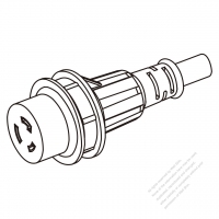 船舶用防水北米 AC電源 3-ピン ・引掛形 コネクタ・ (NEMA L5-20R) 20A 125V