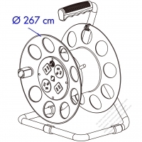 4口ソケット・コードリール・ 中国2 + 3 P ・RVV 300/500 1.5*3C・ OD:8.1・ 20~90M 1.0~1.5 mm² 3C 電線・ 10A 250V・ ケース 強化・ リール外径67mm