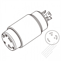 RV用 ACアダプタ・NEMA L5-30Pプラグ変換 TT-30Rコネクタ ・アセンブリ式・3 P->3 P・30A 125V