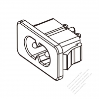 IEC 320 (C8) 家電製品用ACソケット・2.5A 250V