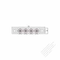 20A/30A・ 4-ピン 電池バッテリーバナナプラグ コネクタ ・ 72mm X 12mm