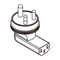 ACアダプタ・南アフリカ (S) L 形プラグ変換 IEC 320 C13 パソコン用 コネクタ・3 P->3 P・10A 250V