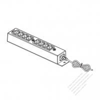 IEC 320電源タップ Sheet F アウトレット  3 P・ 8個口・ 10A 250V