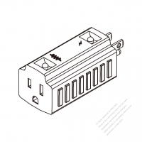 ACアダプタ・NEMA 5-15P 雷サージ付変換 5-15R コネクタ ・3 P->3 P・15A 125V