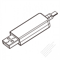 USB 2.0 A プラグ・ 4 -ピン (丸/平形線)