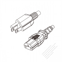 日本3 ピン プラグ・IEC 320 C13 コネクタ付き電源コードセット・ 超音波組み立て・(HF) ハロゲンフリー・ 長さ1.8M・ 黒 (OOCTF/F 3X 0.75mm² )