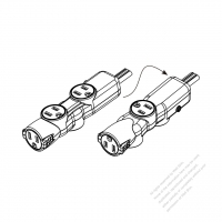 北米 電源タップ NEMA 5-15R ・ 3 P・ 4個口