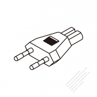 ACアダプタノート用・欧州プラグ変換 IEC 320 C7 メガネ型コネクタ・2 P->2 P・2.5A 250V