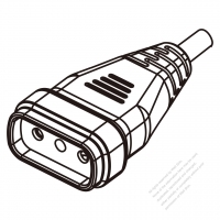 イタリア AC電源 3-ピン コネクタ・ 10A 250V (ホコリ防止シャッター)