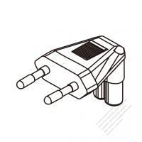 ACアダプタノート用・欧州L 形プラグ変換 IEC 320 C7 メガネ型コネクタ・2 P->2 P・2.5A 250V