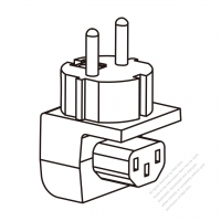 ACアダプタ・欧州L 形プラグ変換 IEC 320 C13 パソコン用 コネクタ・3 P->3 P・10A 250V