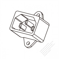 IEC 320 (C14) 家電製品用ACソケット・ ネジ穴付・ 10A 250V